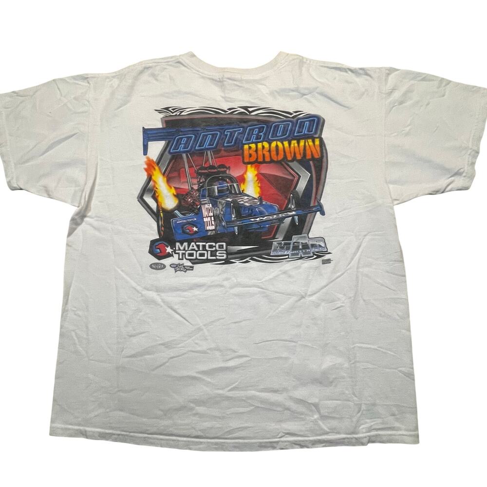 Anton Brown Matco Tools Drag Racing‎ Tee NHRA Flames Anvil Shirt XL